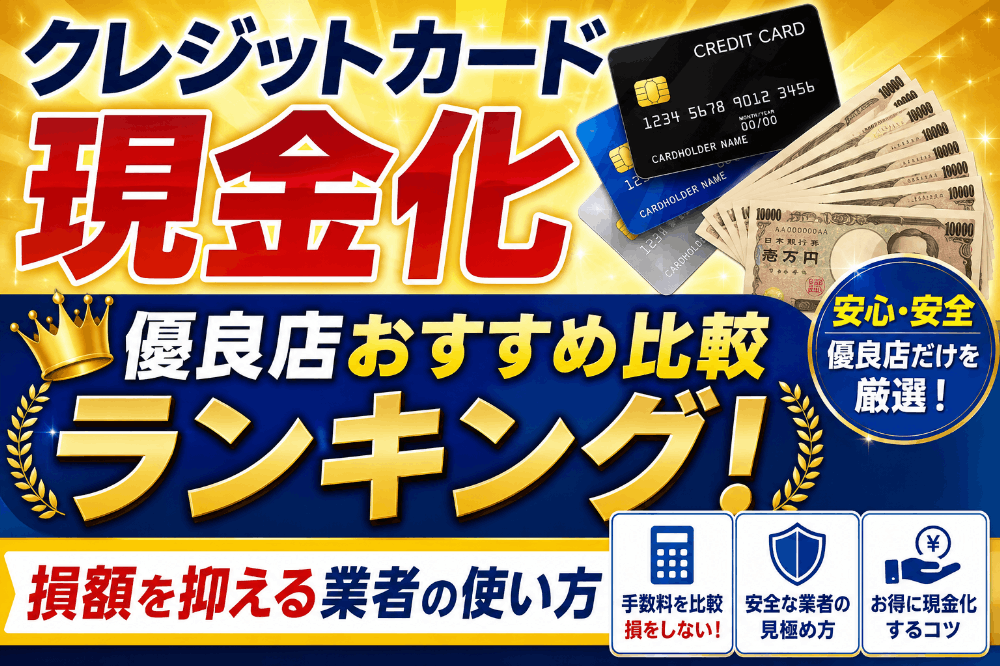 クレジットカード現金化優良店おすすめ比較ランキング！損額を抑える業者の使い方